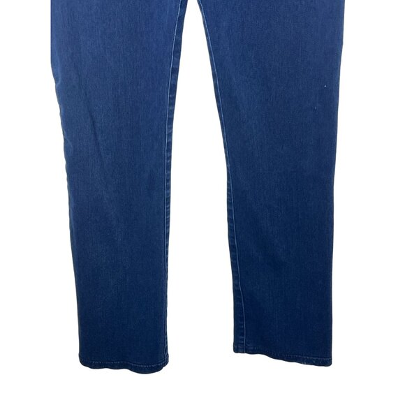 Betabrand Pull-On Straight Leg Blue Denim Pants Women’s Medium Petite Stretch - Picture 3 of 14